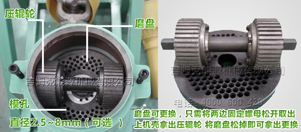 家用(yòng)平模飼料(liào)顆粒機平模壓輥細節(jiē)圖